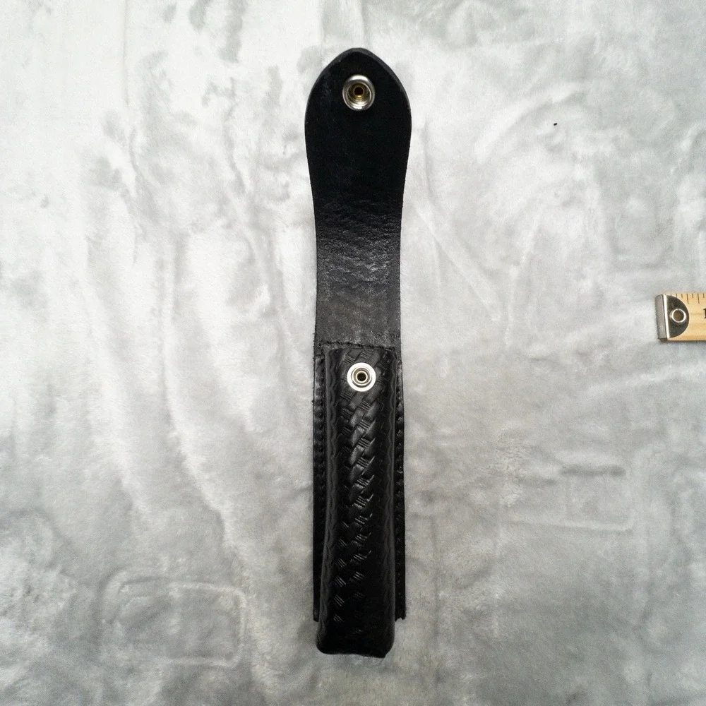 Boston Leather 5560 Basketweave Black Duty Belt Flashlight Holster Made In USA